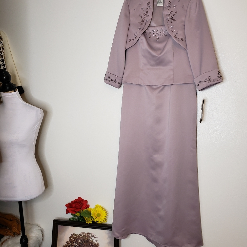 NEW Vintage J.R. Nites Caliendo 2piece Dress Shrug Beaded - Picture 5 of 15